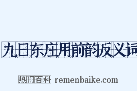 九日东庄用前韵反义词是什么意思的图片